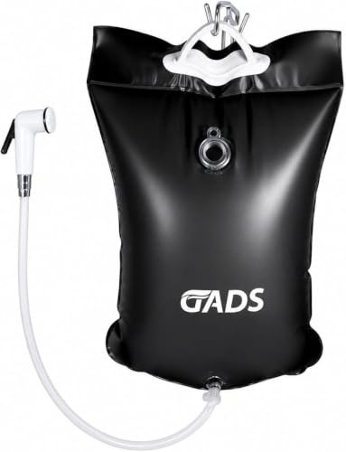 Mobile 9,5L-Duschtasche für Bettpflege und Camping mit Schlauch, Handbrause | Für die Pflege am Bett, Camping und Van-Reisen, mit großer Öffnung, flexiblem Schlauch, Handsteuerung und stabilem Hängegriff