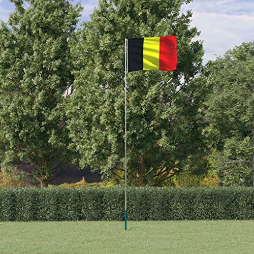 Home & Garden Decor Flaggen & Windsäcke Belgien Flagge und Stange 5,55 m Aluminium
