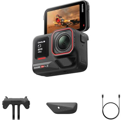Insta360 Ace Pro 2 Standard Bundle - 8K Waterproof Action Camera Co-Engineered with Leica, 1/1.3 Sensor, Dual AI Chip, Leading Low Light, Superior Audio, Flip Screen & AI Editing for Vlogs