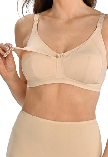 Teyli Dam amnings-bh – bh utan bygel – slät bh stora storlekar mammakläder – amnings-bh stora bröst – dam-BH amning med justerbara remmar beige, svart, 95H