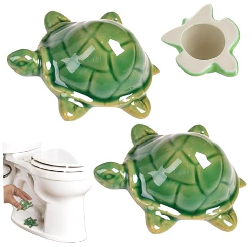 2PCS Toilet Screw Cover Caps Resin Turtle Toilet Bolts Covers Decorative Toilet Screw Cover Caps Easy to Install Turtle Bathroom Decor