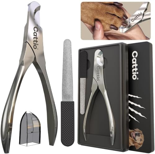 Cattio Dog Nail Clippers - All Steel Material, Built-in Spring,Heavy Duty Dog Nail Trimmer Full Metal Razor Sharp Professional for All Dogs Cats with Thick Toena,Dog Nail Trimmers
