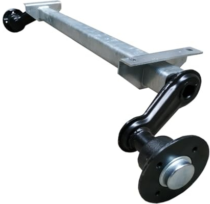 HGW 750 kg Achse für Anhänger - ungebremste Laufachse für Pkw-Anhänger - AS: 4 * 100 (Auflagemaß 1140mm)