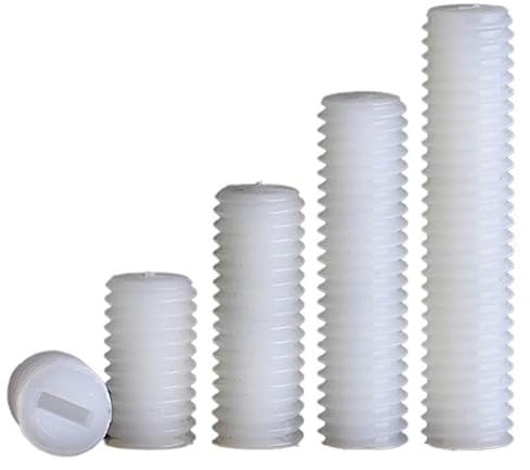 Kit de classification des vis fermées, Filetage métrique M3 M4 M5 M6 M8 M10, Nylon blanc PA66, plastique isolé, extrémité à pointe plate fendue, sans tête, vis de réglage des boulons(4mm,M12 10pcs)