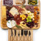 Cadzyre Bambus wurstplatte mit 6 käsemesser set, käsebrett Wurstplatte, servierbrett holz 3 Gewürzplatten, Obst, Wurstplatte, Familienfeiern, Geschenke, Käse- und Aufschnitt, 42 x 32 x 4,5 cm