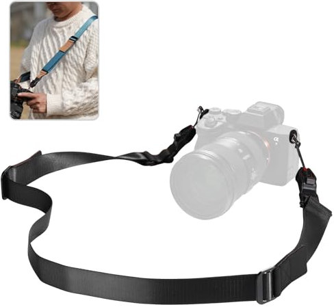 Yullmu Quick Release Camera Strap - Compatible for Peak Design Buckle 1.73 inch Wide Adjustable Length 198 lbs Load Capacity for DSLR Mirrorless Cameras Outdoor & Professional Photography（Black）