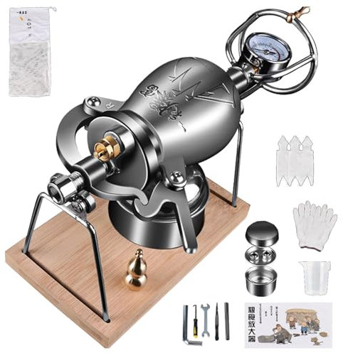 KYZTMHC Chinesische Popcornmaschine, Popcorn-Popper-Maschine, Heißluft-Popcornmaschine, mit Präzisionsdruckmesser und Sockel, für Familienfeiern(300ml)