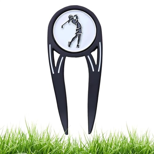 Golf-Pitchgabel-Reparaturwerkzeug, magnetisches Reparaturwerkzeug, Pitchgabel-Marker, Rasengabel, Ausrichtung, grüne Pitchgabel für Golfer