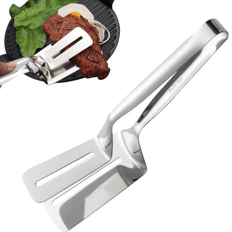 Ponetas de espátula de acero inoxidable para volteo, pinzas de cocción multifuncionales, abrazaderas de carne, pinzas de espátula de alimentos, aleta, pinzas de las cocinas para el hogar
