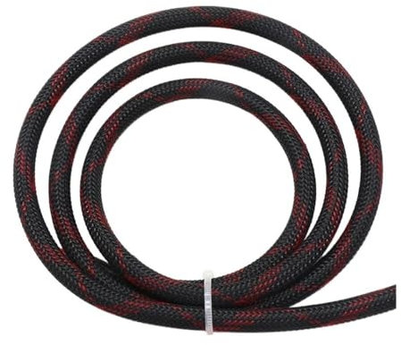 1/2/3/5/10/20/30/50 m, isolierte PET-Geflechthülse, erweiterbar, hochdichter Kabelmantel, Schutzgeflecht für Drähte (schwarzes, rotes Kreuz, 6 mm _ 5 m)
