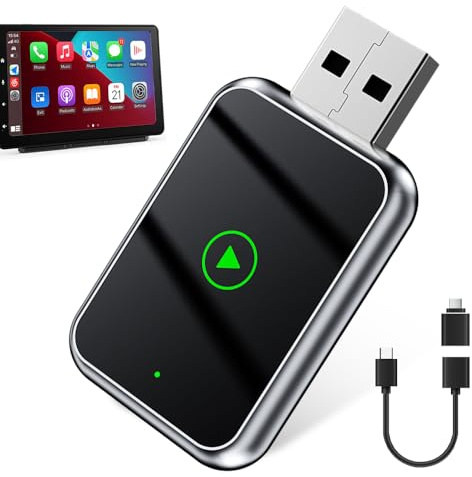 CarPlay & Android Auto Wireless Adapter, 2 in 1 Plug & Play Carplay Wireless Adapter für iOS 10+ und Android 11+
