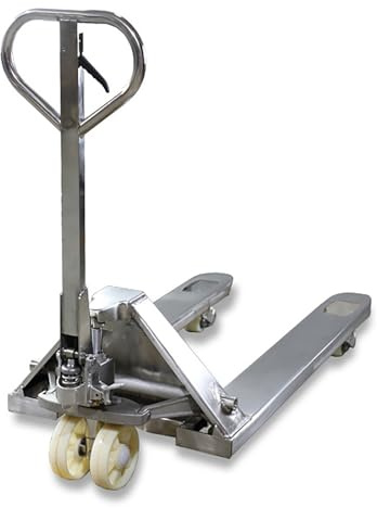 lyxamjrzyp Transpaleta Manual de Acero Inoxidable 304, Carro Elevador Hidráulico con Ruedas de Nylon, Plataforma para Almacén, Fábrica, Mercado(Large)