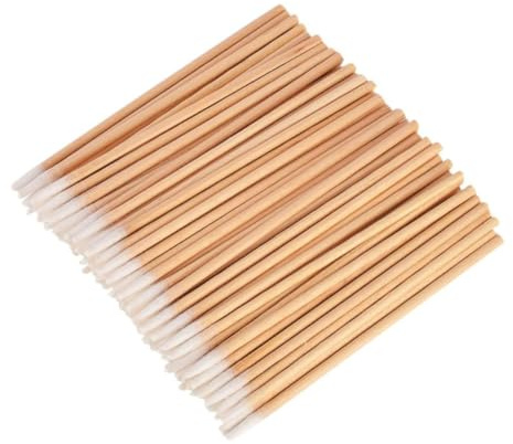 MERRYHAPY Algodón para Maquillaje y Limpieza, 100 Piezas, Punta Única, Palito de Madera, para Salones y Uso Doméstico