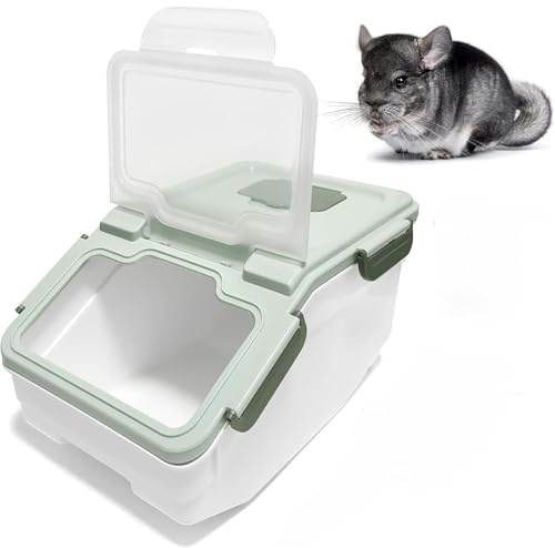 Generico Grande Box Bagno di Sabbia per Cincillà – Casa da Bagno in Plastica con Coperchio, Misurino e Paletta, Facile da Pulire, per Cincillà, Criceti, Porcellini d’India, Ricci