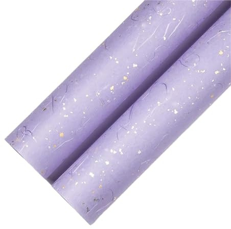 Presentpapper blommigt gör-det-själv-presentpappersset – 5 ark, 6 färger, guld/silver glitter, vattentät (04-lila-5 st)