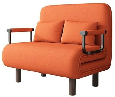 Sovsoffa 3 i 1-5 Positioner Justerbart Ryggstöd, Universalhjul och Avtagbara Kudden - Multifunktionell Faltstol för Vardagsrum Sovrum Lilla Rum och Kontor(Orange,190 * 65 * 28cm)