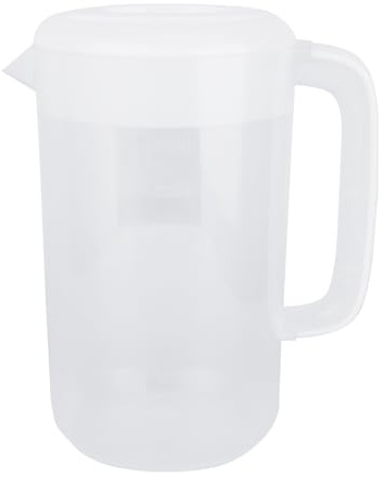CALLARON Jarra de Agua Fría 4 L de Plástico Resistente Tapa y Asa, Diseñada para Bebidas Caseras y Uso en Fiestas