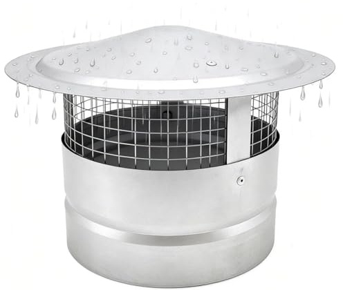 Cappello Del Camino, Cappello Conico Per Camino in Lamiera, Comignolo Antivento in Acciaio Inox 304 per Stufe Caldaie e Camini, Facile Da Installare(6 inches/150 mm)