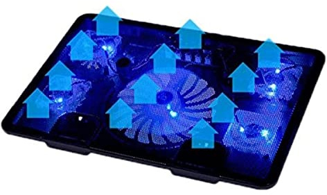 DANNMPX Dissipatore Notebook 5 Fan 2 USB Laptop Cooler Cooling Pad Base Notebook Computer Supporto per Ventola per PC Portatile 10 '' - 17 Supporto