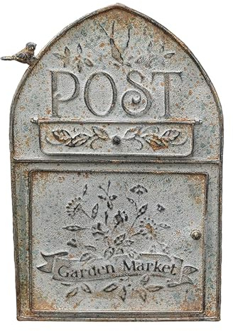 Buzón de Pared Decorativo para Exteriores e Interiores Buzones Estilo Antiguo Encanto nostálgico Decoración del hogar Jardín Vintage Decoración Estilo cabaña Inglesa,Gris