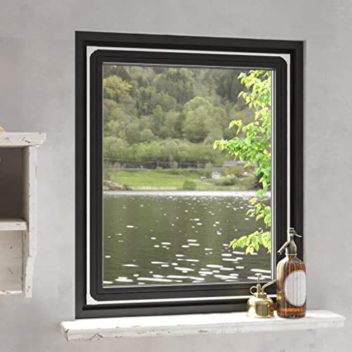 Wicterencia Magnet- Fliegengitter Weiß 100x120 cm für Fenster mit Magnetrahmen Klettband, Mückenschutz und Pollenschutz, einfach Montage ohne Bohren, ideal für Balkon, Terrasse
