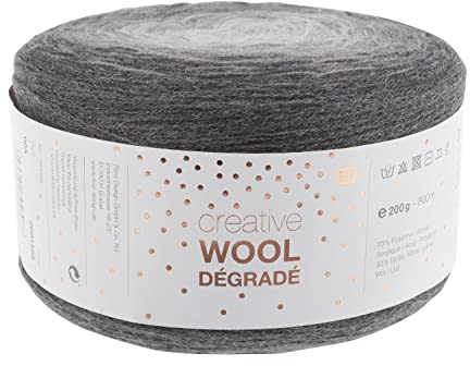 Wolle Dégradé Dreieckstuch, Grau