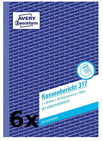 AVERY Zweckform 317 Kassenbericht (6, mit Blaupapier)
