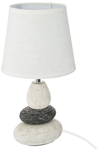 Atmosphera - Lampe Clary - ivoire et taupe - céramique H33 cm