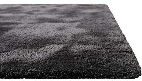 Homie Living Pisa Hochflorteppich, 70 x 140 cm, anthrazit | Hochflor Teppich Uni, Modern, weich, flauschig, kuschelig, Für Wohnzimmer Schlafzimmer