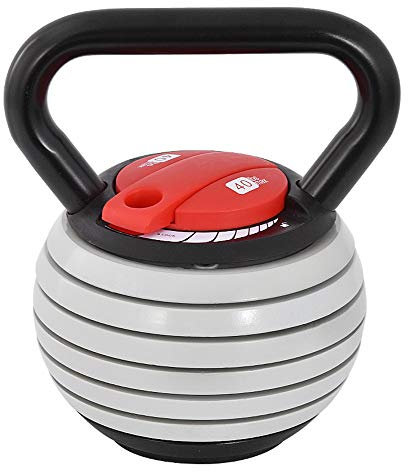 Einstellbare Gusseisen Kettlebell 20 / 40LBS Home Gym Fitnessgeräte Perfekt für Workout Muskelgewicht Gewichtsverlust Bodybuilding, Rot,20lb
