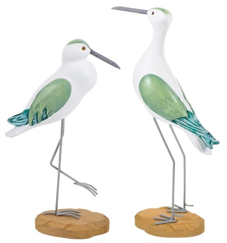 EXCEART Seagull Figurine Set of 2 Wooden 35.50 * 21.00 * 8.00cm 640.0000g | Wooden Seagull Design, Garden Ornament, Ornaments for the Home, Color Differences