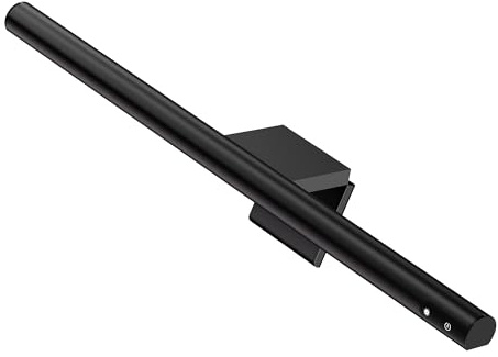 RAONE Bildskärmsljusstång, böjd platina-skärm, LED-lampa med beröringssensor för ögonvård, utrymmesbesparing 41,9 cm, USB-driven skrivbord med automatisk dimmer