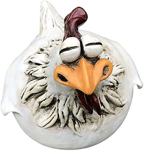 SXZHSM Zaunhocker Keramik Huhn Gartendeko Hühner Deko Garten Statuen Outdoor-Dekoration Huhn Ornament Gartenstatue Dekorative Gartenfigur Henne Huhn Gartenstecker Hinterhof Dekorationen für draußen,C