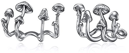 Sterling Silber Pilz Ohrstecker Klaue Ohrringe Manschette Hypoallergene Pilz Ohrringe für Frauen Teenager Mädchen Geschenk