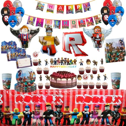 Rob-lx Geburtstag Deko Partygeschirr Set | Geburtstag Deko Partygeschirr Set,Party Dekoration,Party Tableware