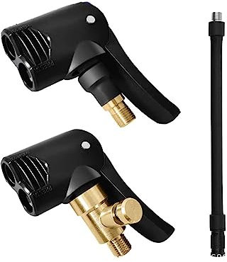 Hsupez 2 Stück Autoventil Hebelstecker Air Chuck, mit 16cm Reifenfüller Schlauch, Messing Reifenfüllnippel, 7.8mm Autoventil, mit Ventilgewinde Autoventil Adapter, für Auto Fahrrad Motorrad