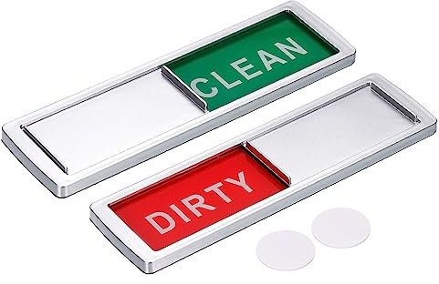 sourcing map Lave Vaisselle Aimant Nettoyer Sale Signe Argent Encadré Rectangle Rouge-Vert,Optionnel Gomme,Magnétique pour Lave Vaisselle Cuisine Accessoires Indication