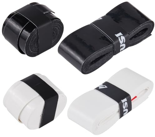 CREATCABIN 8 Stück Griffband Schläger Tape Klebeband-Overgrip-Griffe Für Tennisschläger,Pickleball,Badmintonschläger,Griffband,PU-Leder,Klebrige Over-Wrap-Bänder,Angelruten 2.5x110cm,Weiß Und Schwarz