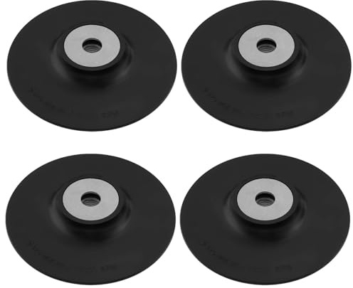 Create idea BF005_M Schleifscheibe, M14, 125 mm, Gummi, Stahl, Papier, Schleifscheibe, Tablett, Winkelschleifer, Spezialschliff, Ddisc Schwarz, 4 Stück