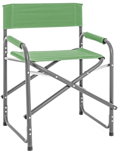 IlGruppone Sedia Sgabello Regista Poltrona Pieghevole in Alluminio Trasportabile Lavabile Leggera Lavabile Terrazzo Giardino Campeggio Mare Spiaggia UV Resistente Antiruggine - VerdeAcido
