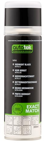 Autotek Professional Exact Match Car Spray Paint, BMW Mini Midnight Black Metallic Aerosol Spray, 300 ml