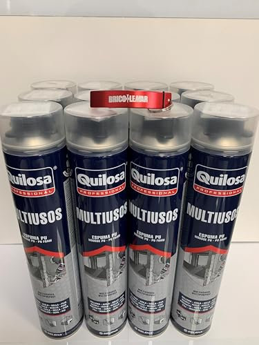 Espuma Poliuretano Pistola 700ml Multiusos Quilosa (caja 12 unidades)+ llavero Bricolemar