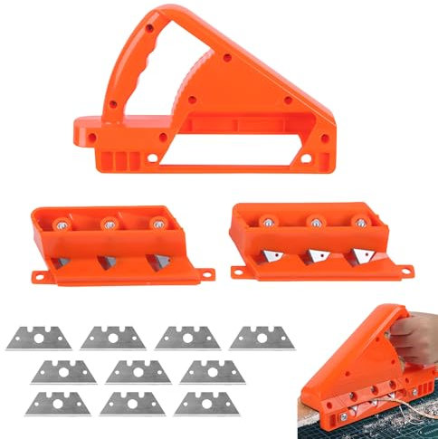 Kantenhobel für Gipskarton, Gipskarton Hobel mit 45° und 60° Klingensatz Gipskartonplatten Schnellschneider mit 10 Klingen Ersatz Geeignet Zum Schneiden von Trockenbauwänden