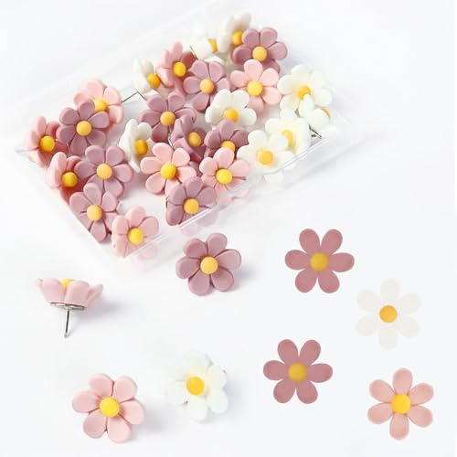 Puntine A Forma Di Fiore Da 50 Pezzi, Puntine Creative, Puntine Decorative, Puntine Carine, Puntine Per Bacheche, Puntine Per Fissaggio Carta