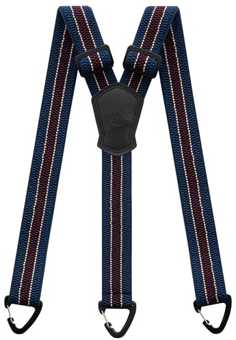 Kohentact Tirantes para Hombre Extra Resistentes de 3,8 cm de Ancho, Usables Bajo la Ropa, con 3 Presillas de Botón, Ideales para Pantalones de Trabajo, Pantalones de Esquí y Overoles