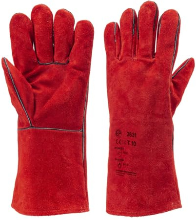 Générique - PAIRE DE GANTS SOUDEUR CROUTE DE CUIR 330 mm PROTECTION HAUTES TEMPERATURES