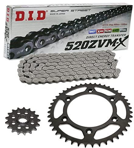 Juego de cadena adecuado para Suzuki GSX-R750 96 – 97 conversión cadena DID 520 ZVM-X 108 abierto 16/43