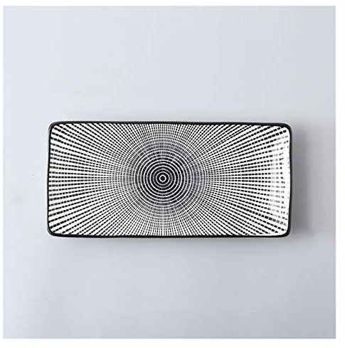 BVFDPPWQ Dinner Plate Crockery Party Dinner Dishes Tableware Set Sushi Plate Creative Underglaze Rectangular Dish Household Cold Plates 1Pcs Plates,B,One Size
