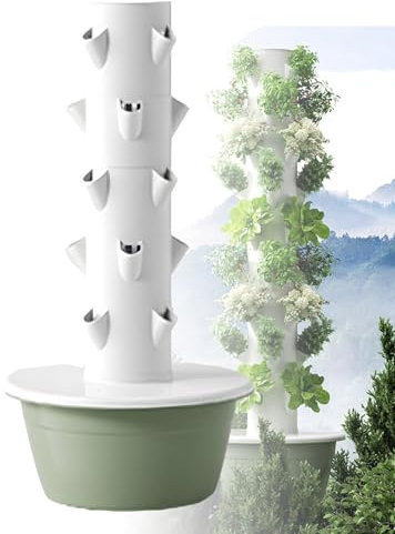 LADECNERHT Kit de Torre Hidropónica Torre de Plantación de de Cultivo Hidropónico para Hierbas, Frutas Y Verduras Kit de de Cultivo Hidropónico de Torre con Bomba,green-5-Layers