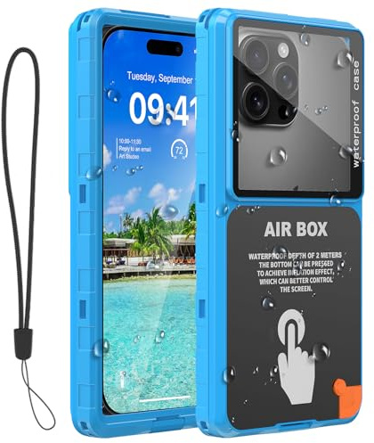 wasserdichte Handyhülle 6,9, Unterwasser-Handyhülle für Schwimmen & Schnorcheln, Universelle Passform für iPhone 16/15/14/13/12 Pro Max, Samsung S25/S24/S23 Ultra (Blau)